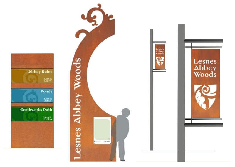 Lesnes Abbey Woods Branding 2 signage2